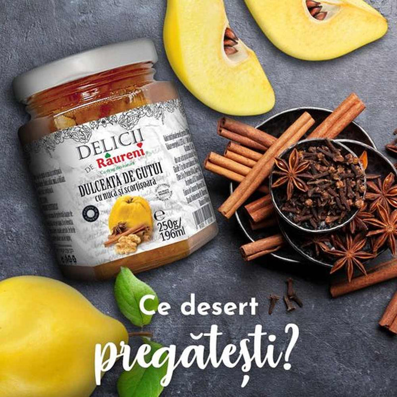 Dulceata de gutui cu nuca si scortisoara Raureni - Delumani - Magazin Romanesc 